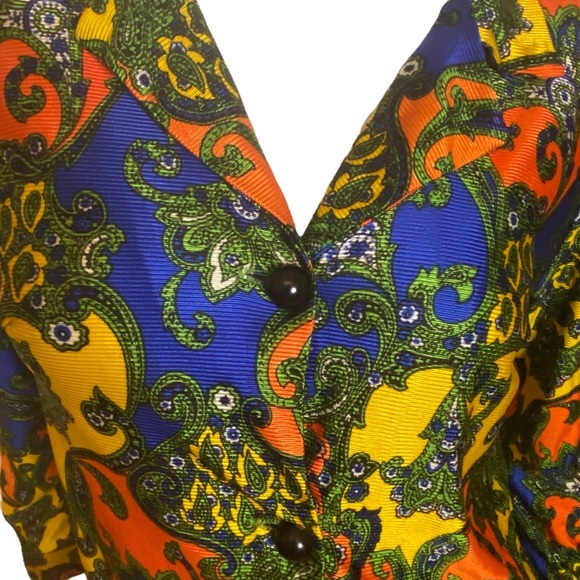 Vintage 70s Mod Floral Paisley Midi Dress - Picture 14 of 14